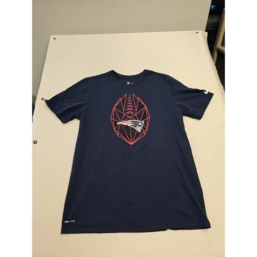 New England Patriots NFL Blue Nike Dri-Fit T-Shirt Men's X‎ Large
